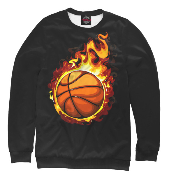 Свитшот Баскетбольный мяч в огне для девочек 