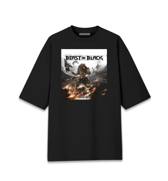 Женская Хлопковая футболка оверсайз Beast in black