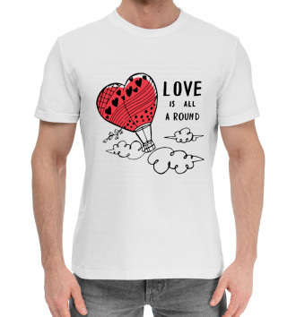 Хлопковая футболка Love is all a round