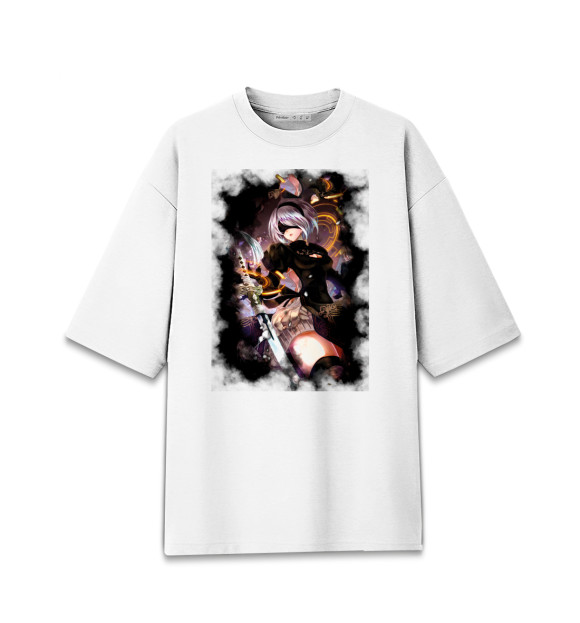 Женская Хлопковая футболка оверсайз Nier Automata 2b colorfull