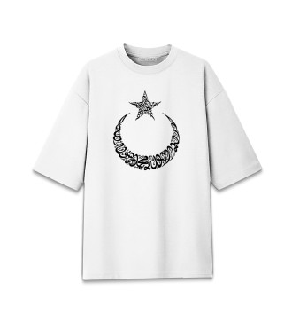 Хлопковая футболка оверсайз Мусульманская луна