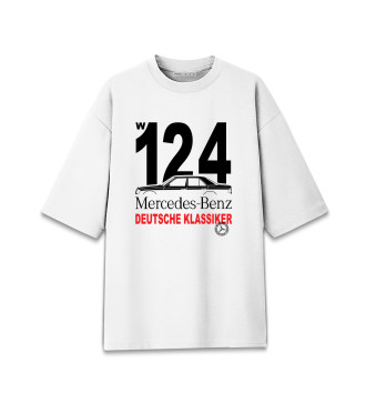 Мужская Хлопковая футболка оверсайз Mercedes W124 немецкая классика