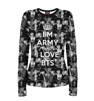 Женский Лонгслив I am army and I lover BTS