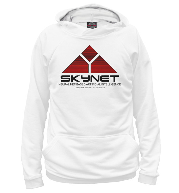 Худи skynet logo white для мальчиков 