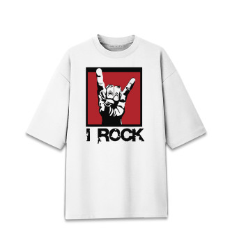 Хлопковая футболка оверсайз I rock