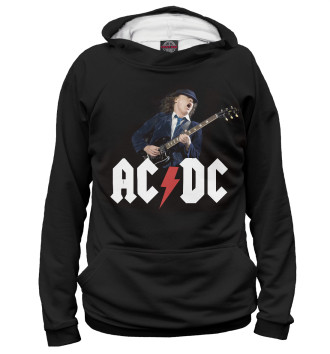 Худи для девочек AC/DC & гитарист Ангус  Янг