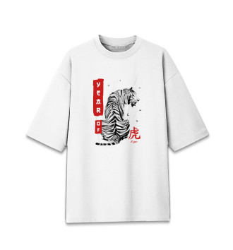 Хлопковая футболка оверсайз Year of tiger