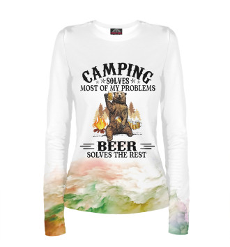 Женский Лонгслив Camping Solves Most Of Beer