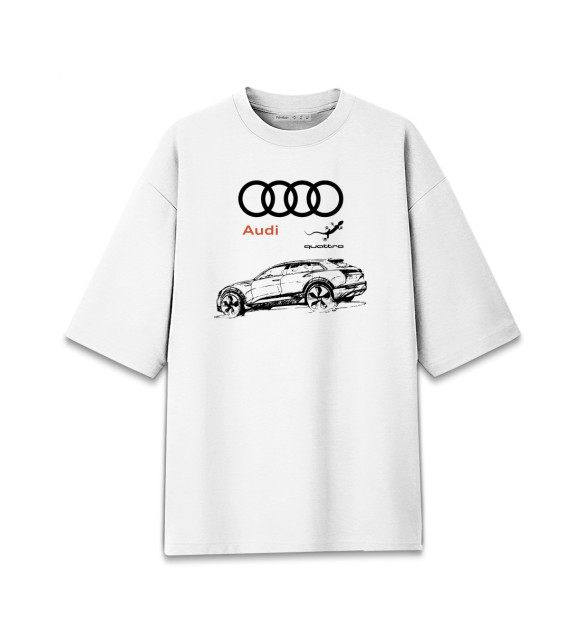 Мужская Хлопковая футболка оверсайз Audi quattro