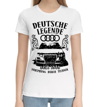 Женская Хлопковая футболка AUDI - немецкая легенда