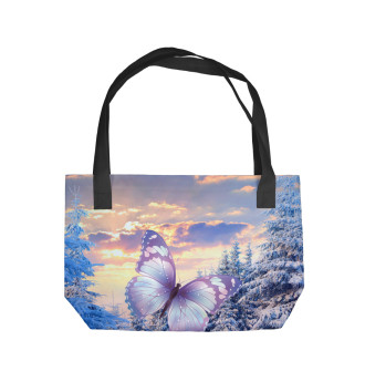 Пляжная сумка Зимняя бабочка