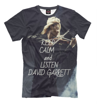 Мужская Футболка Keep calm and listen David Garrett