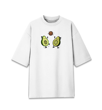 Мужская Хлопковая футболка оверсайз С авокадо мультяшками