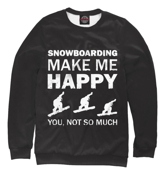 Свитшот Snowboard make me happy для девочек 
