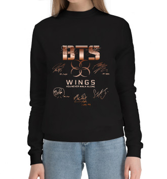 Хлопковый свитшот BTS Wings автографы