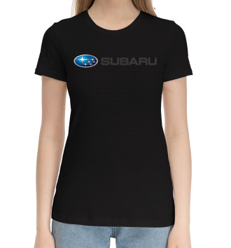 Женская Хлопковая футболка Subaru