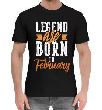 Мужская Хлопковая футболка Legend are born in February