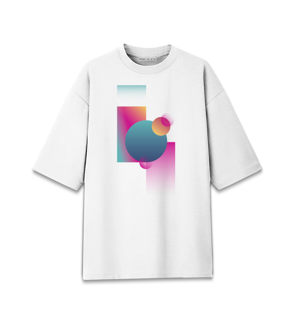 Женская Хлопковая футболка оверсайз Geometry