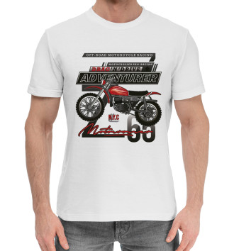 Мужская Хлопковая футболка Мотоцикл