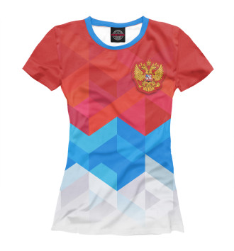 Футболка для девочек Герб России и Триколор