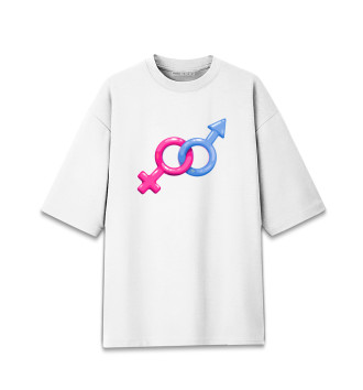Женская Хлопковая футболка оверсайз Женское и мужское