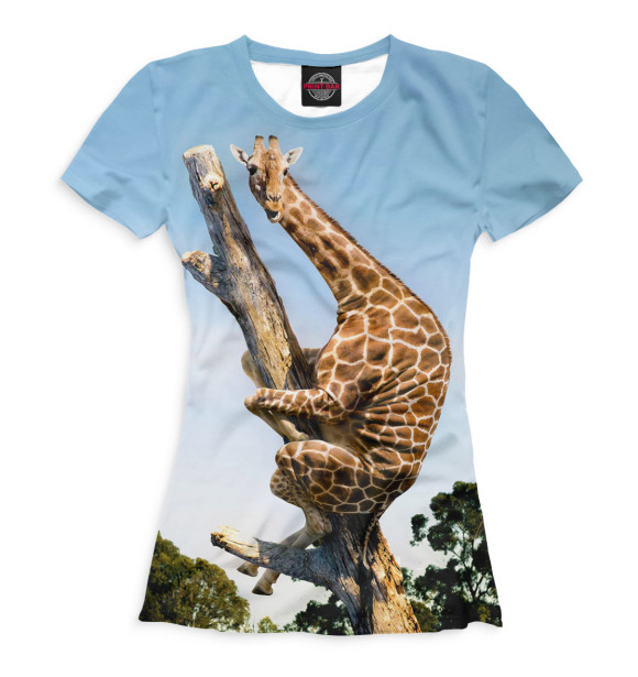 Футболка Жираф на дереве для девочек 