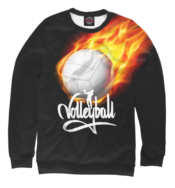 Свитшот Волейбольный мяч в огне для девочек 