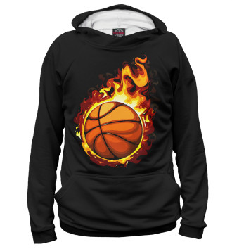 Мужское Худи Баскетбольный мяч в огне