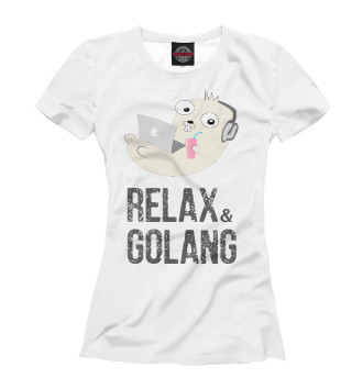Футболка для девочек Relax & Golang
