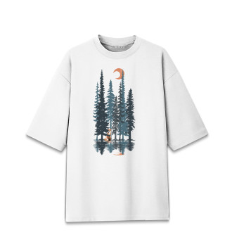 Женская Хлопковая футболка оверсайз Fox from the Forest