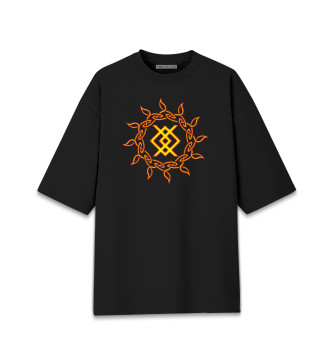 Хлопковая футболка оверсайз Славянский символ Купало