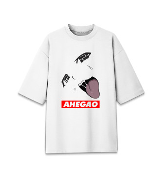 Женская Хлопковая футболка оверсайз Ahegao