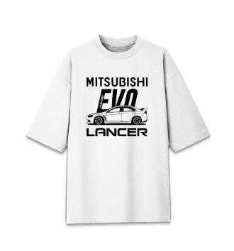 Хлопковая футболка оверсайз Mitsubishi Lancer Evo X Side Best