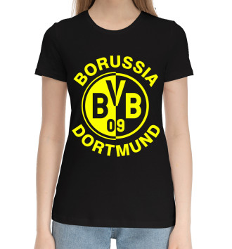Женская Хлопковая футболка Боруссия Дортмунд