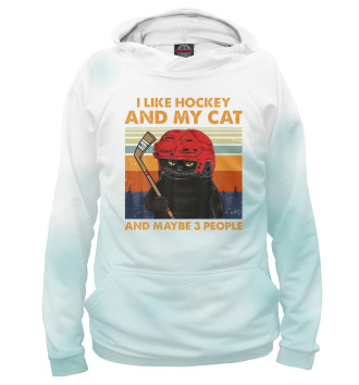 Худи для девочек I Like Hockey My Cat