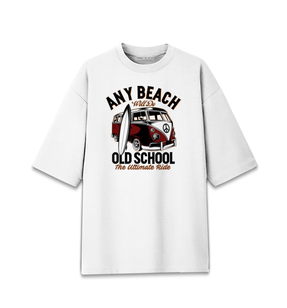 Женская Хлопковая футболка оверсайз Any Beach Old School
