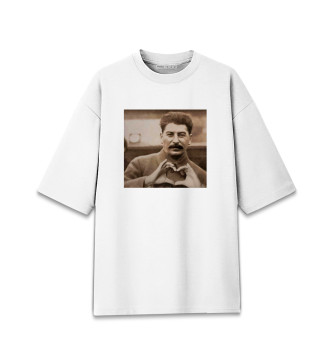 Женская Хлопковая футболка оверсайз Сталин - Love