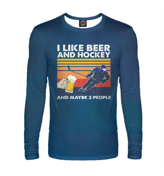 Мужской Лонгслив I Like Beer And Hockey