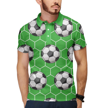 Мужское Поло Футбольные мячи на зеленом фоне