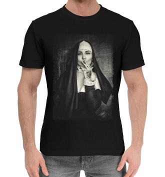 Хлопковая футболка Монашка с сигаретой