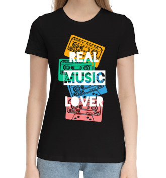 Хлопковая футболка Real music lover