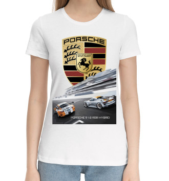 Женская Хлопковая футболка Porsche 918 RSR Hybrid
