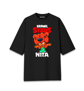 Мужская Хлопковая футболка оверсайз Brawl Stars, Nita