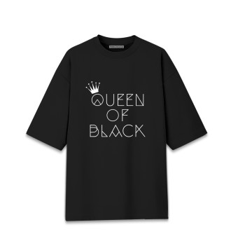 Женская Хлопковая футболка оверсайз Queen of black