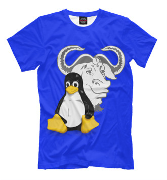 Футболка GNU/Linux blue