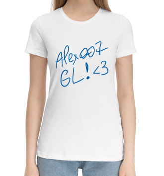 Женская Хлопковая футболка ALEX007: GL