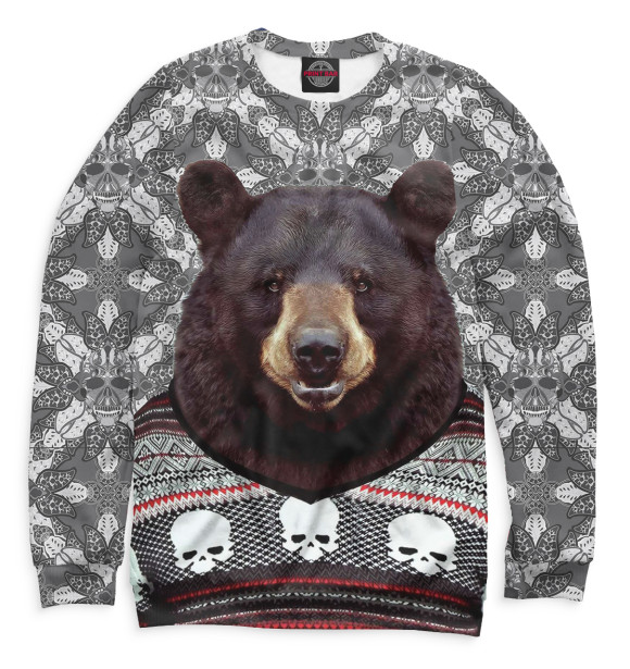 Свитшот Медведь в свитере для девочек 