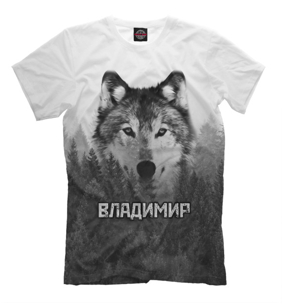 Футболка Волк над лесом - Владимир для мальчиков 