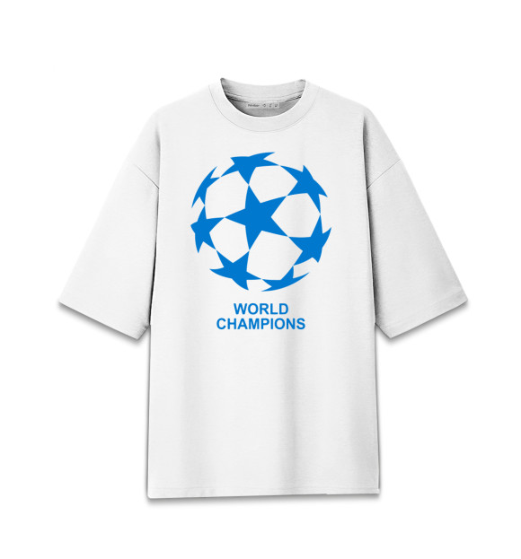 Мужская Хлопковая футболка оверсайз World champions