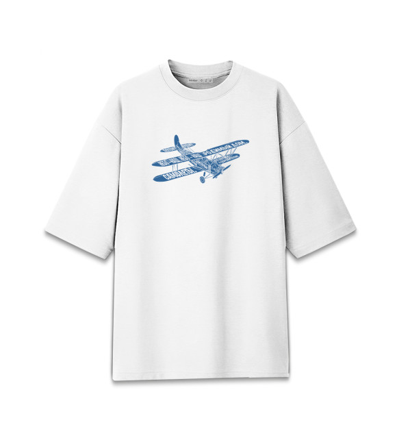 Мужская Хлопковая футболка оверсайз Небесный тихоход